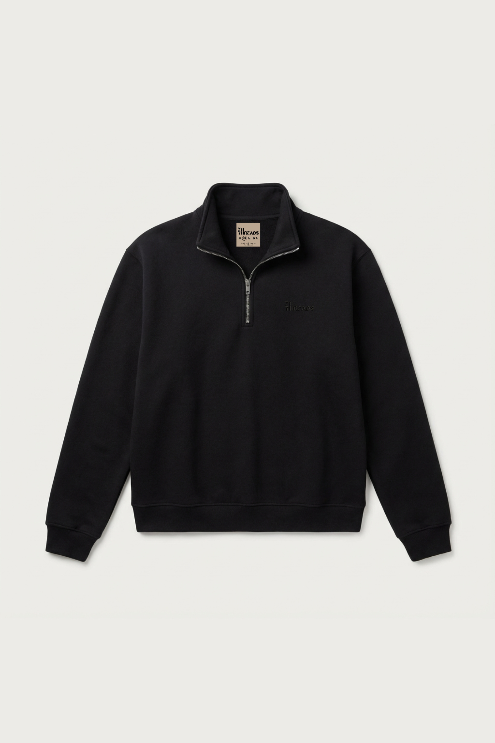 Black Quarter Zip-Up Sweatshirt