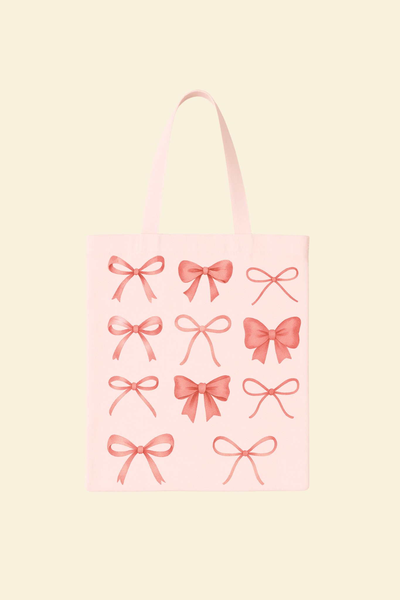 Pink Bow Canvas Bag