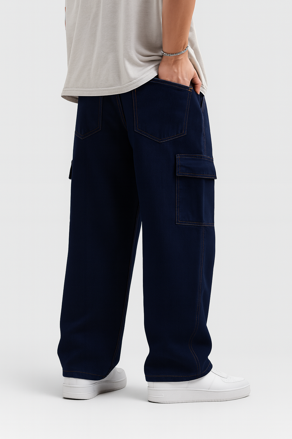 Dark Blue Cargo Jeans