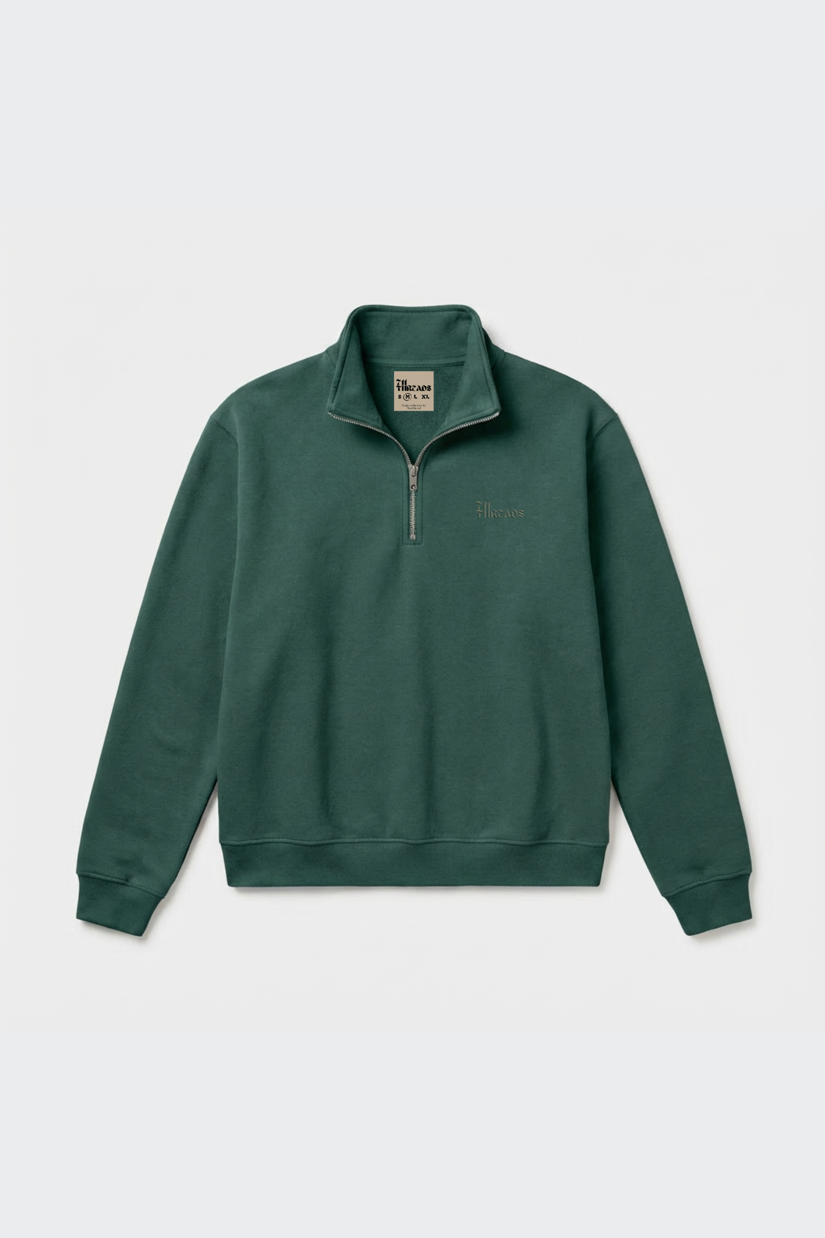 Green Quarter Zip-Up Sweatshirt