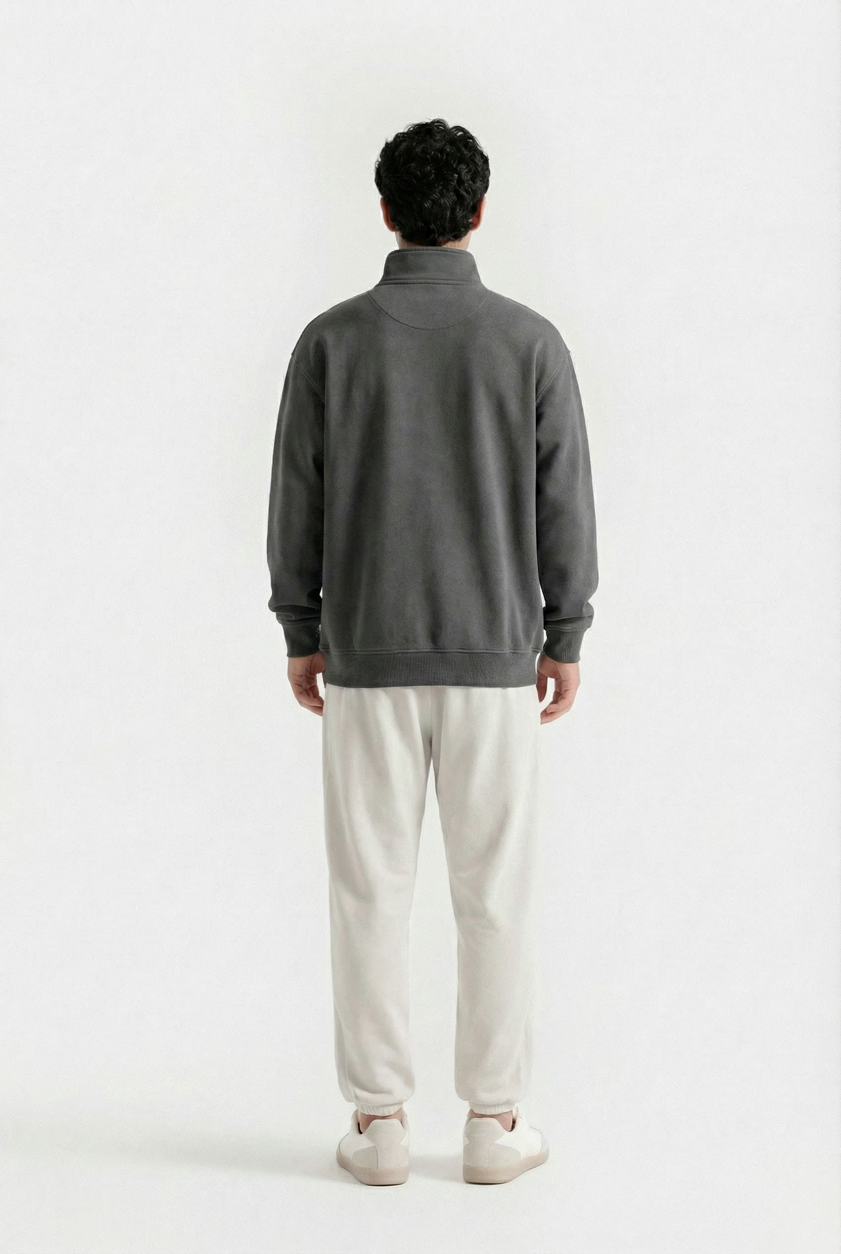 Gray Quarter Zip-Up Sweatshirt