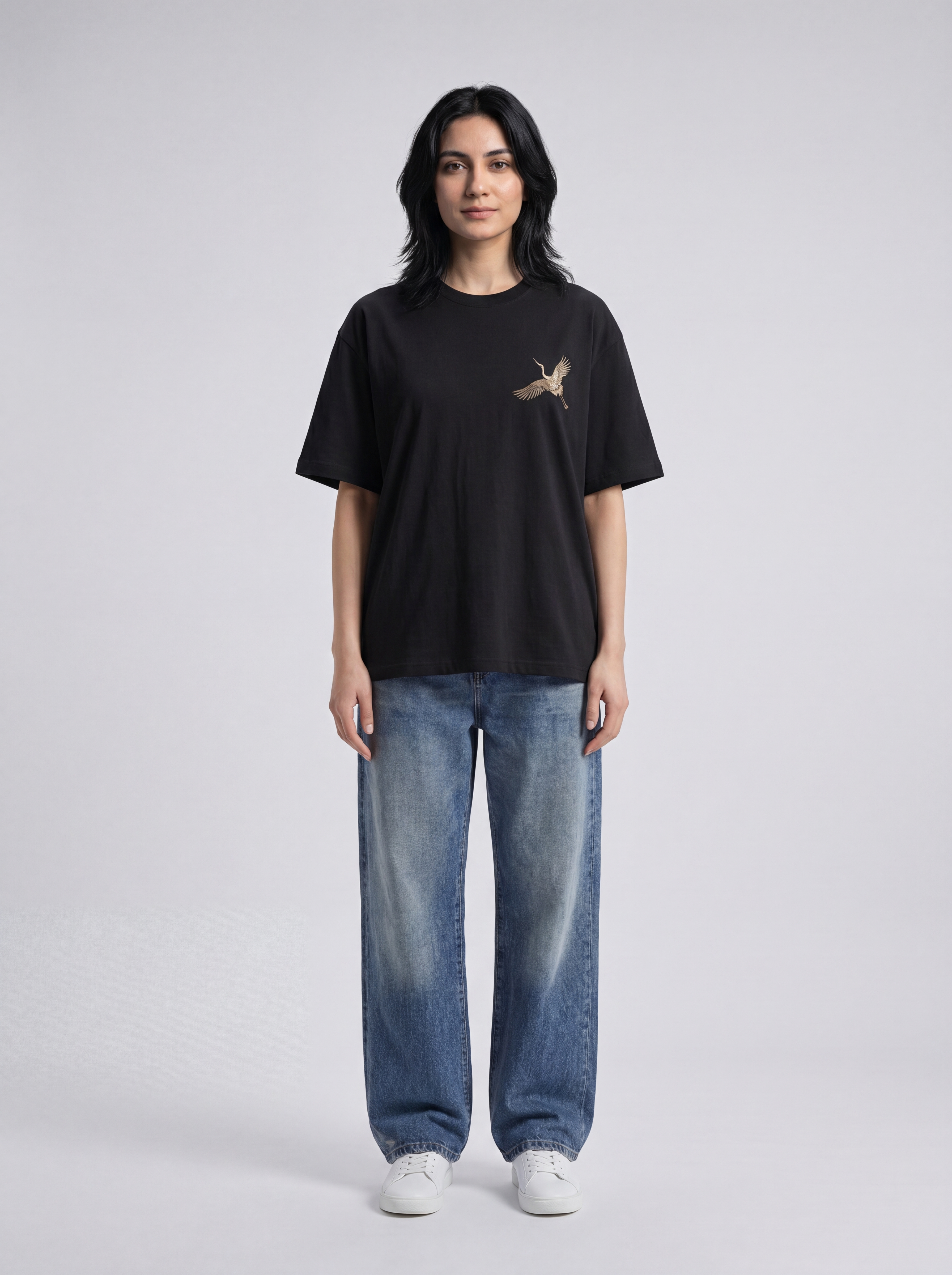 Embroidered Crane T-shirt