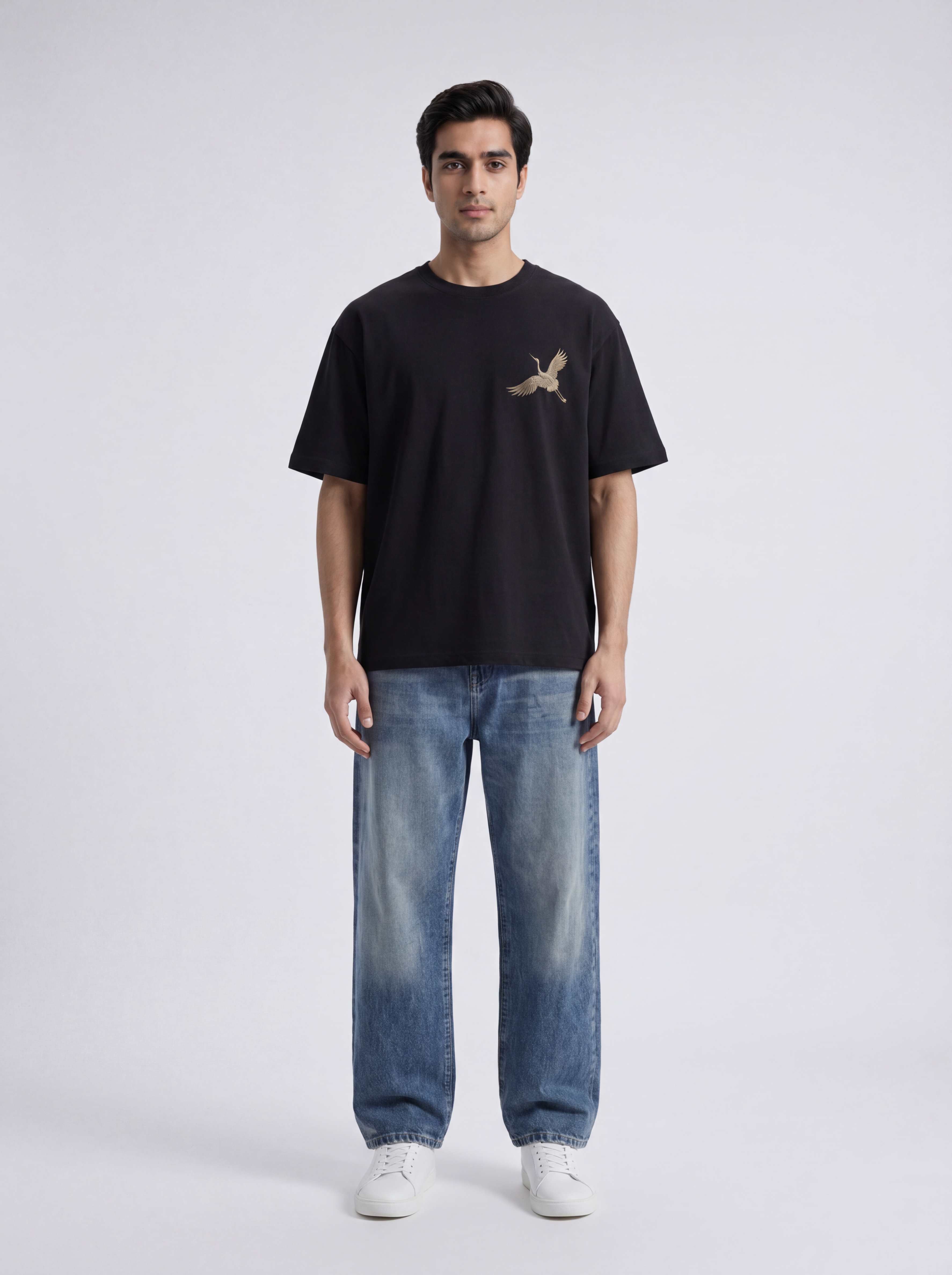 Embroidered Crane T-shirt