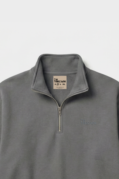 Gray Quarter Zip-Up Sweatshirt