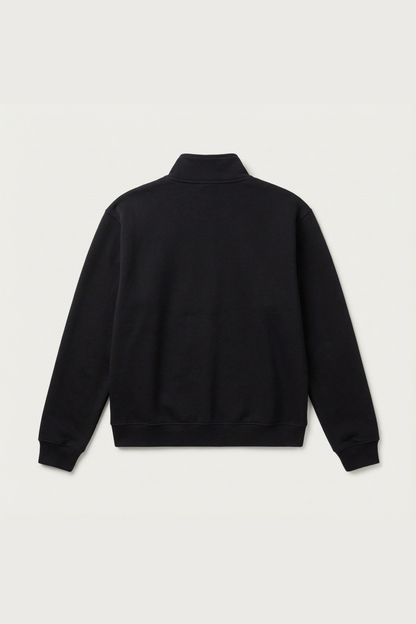 Black Quarter Zip-Up Sweatshirt