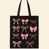 Pink Bow Canvas Bag