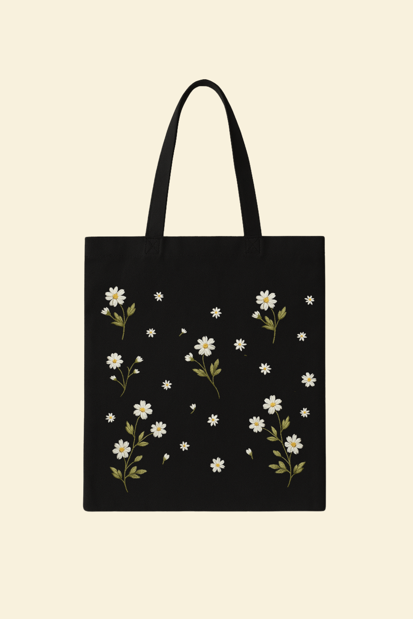White Flower Canvas Bag