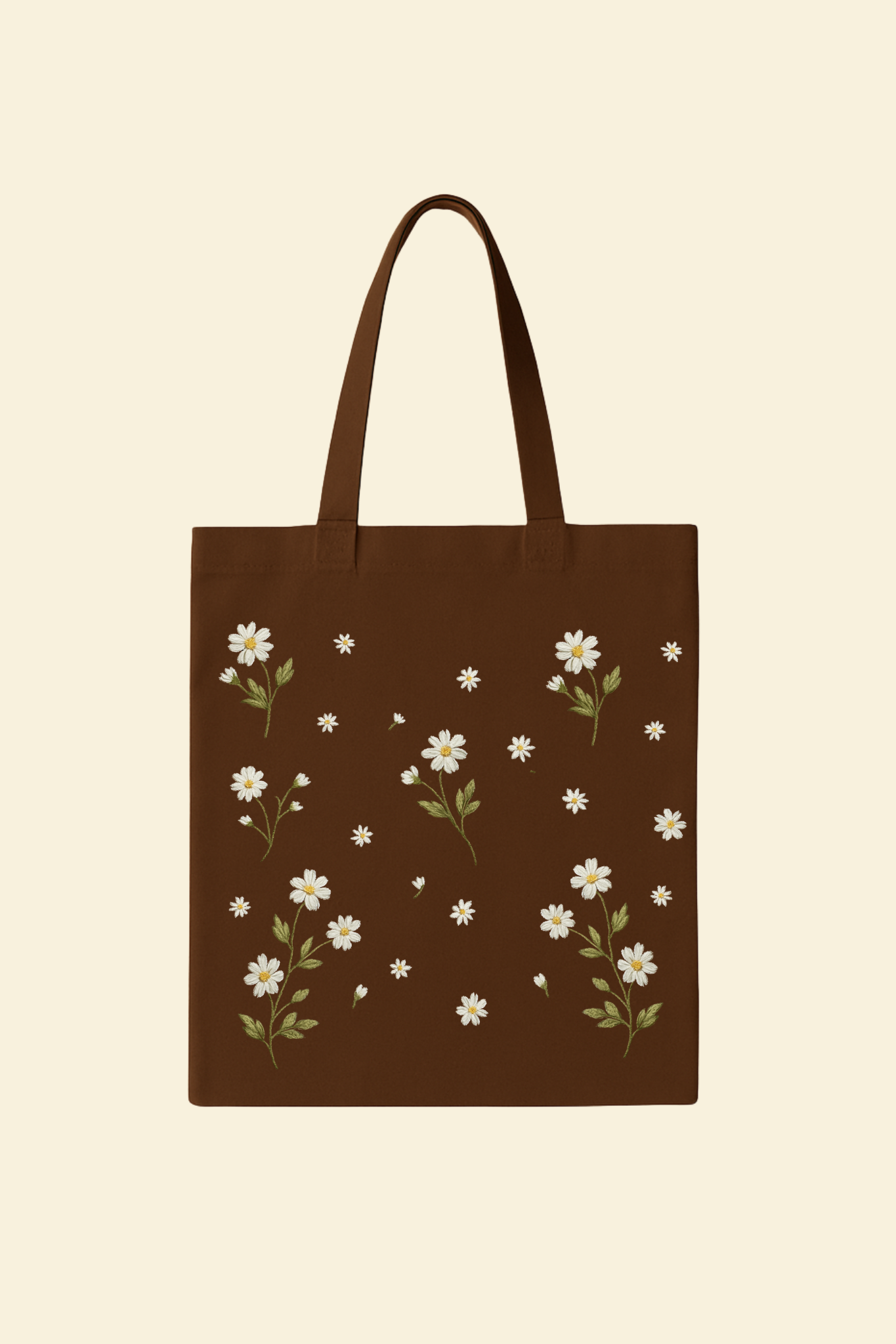 White Flower Canvas Bag
