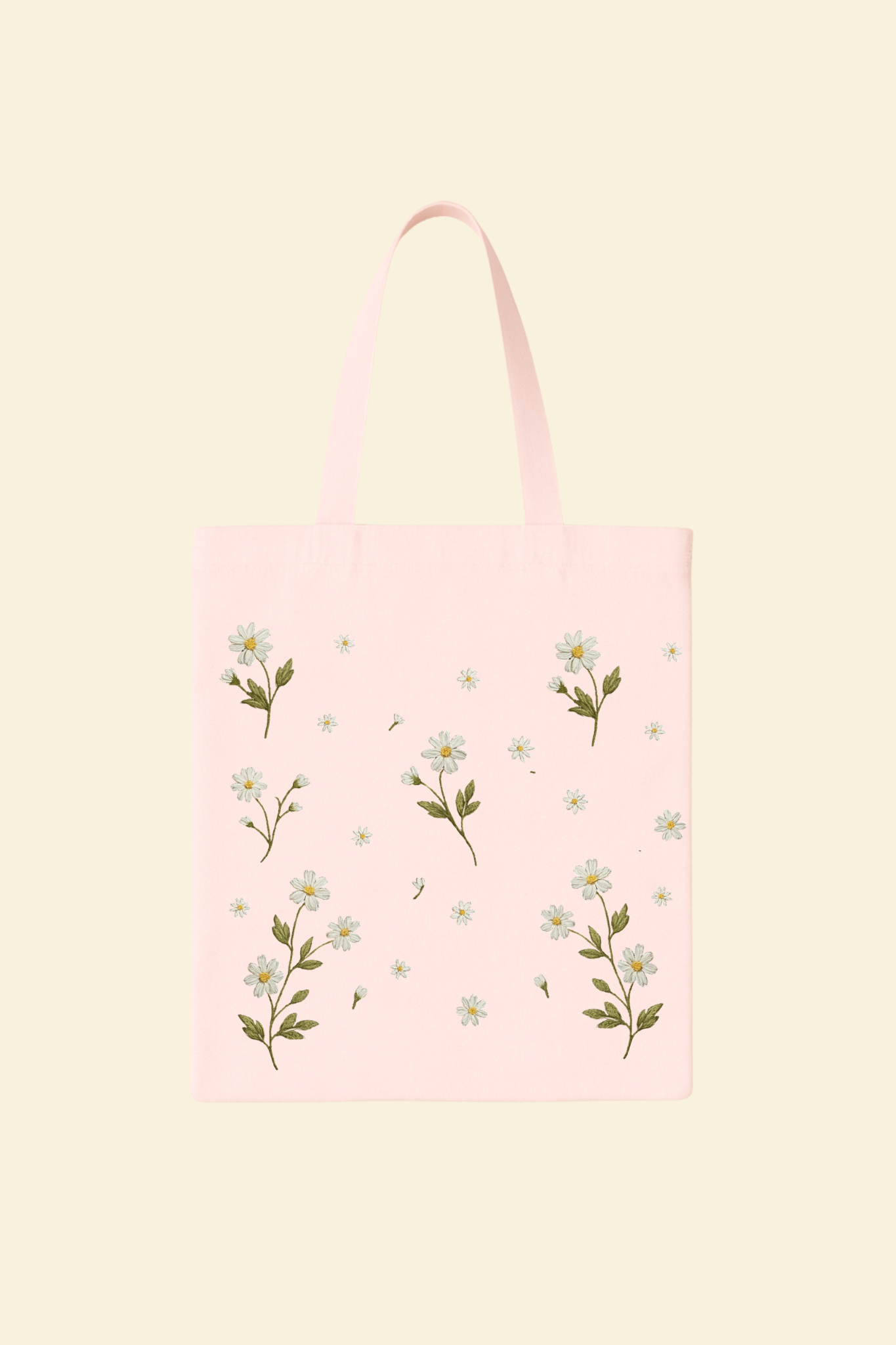 White Flower Canvas Bag