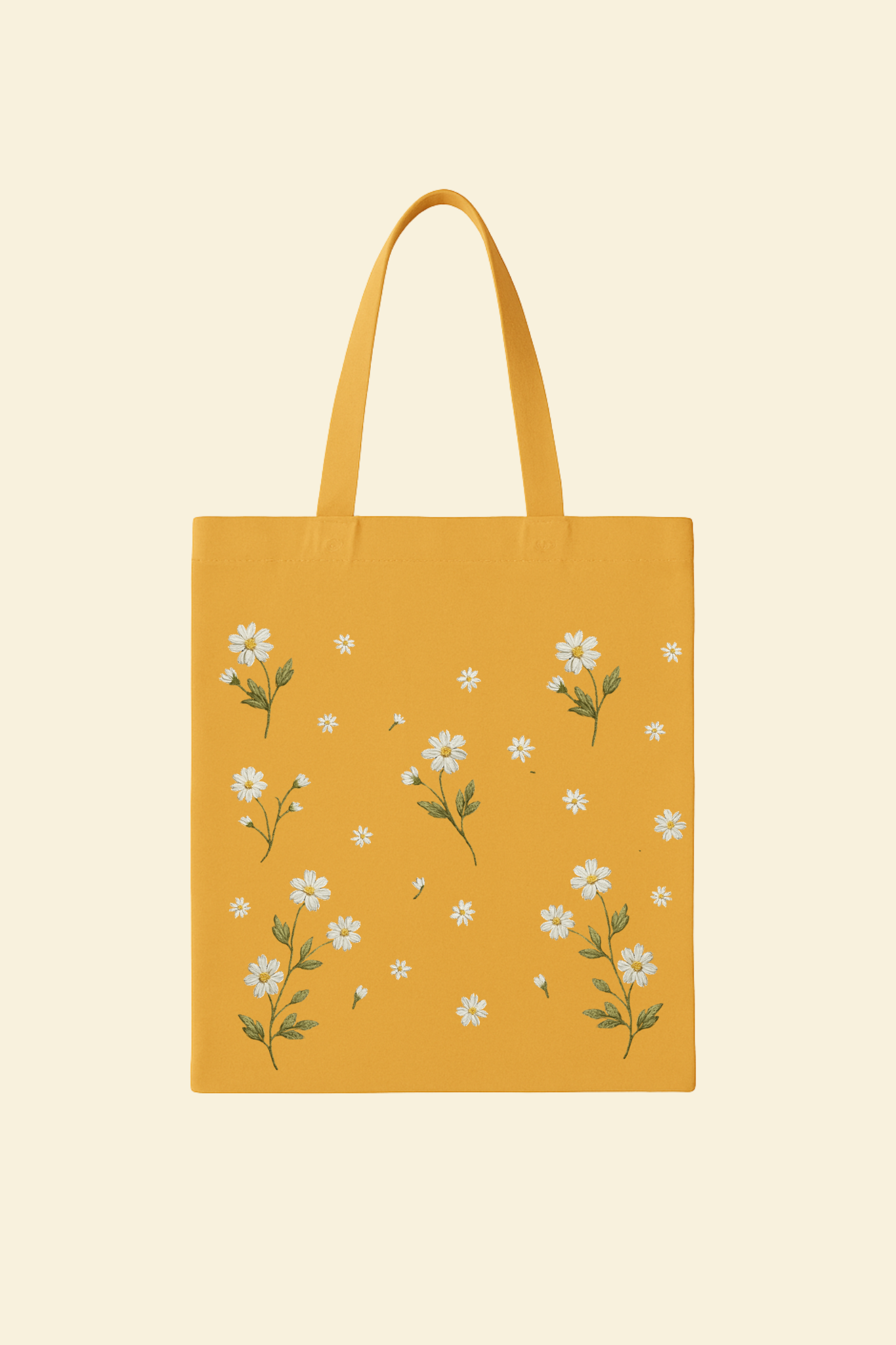 White Flower Canvas Bag