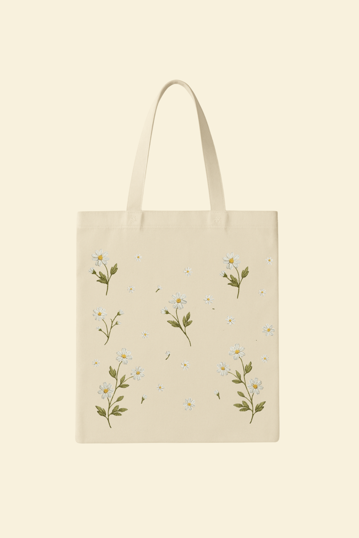 White Flower Canvas Bag