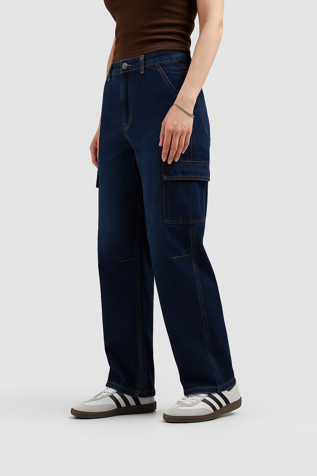 Dark Blue Cargo Jeans