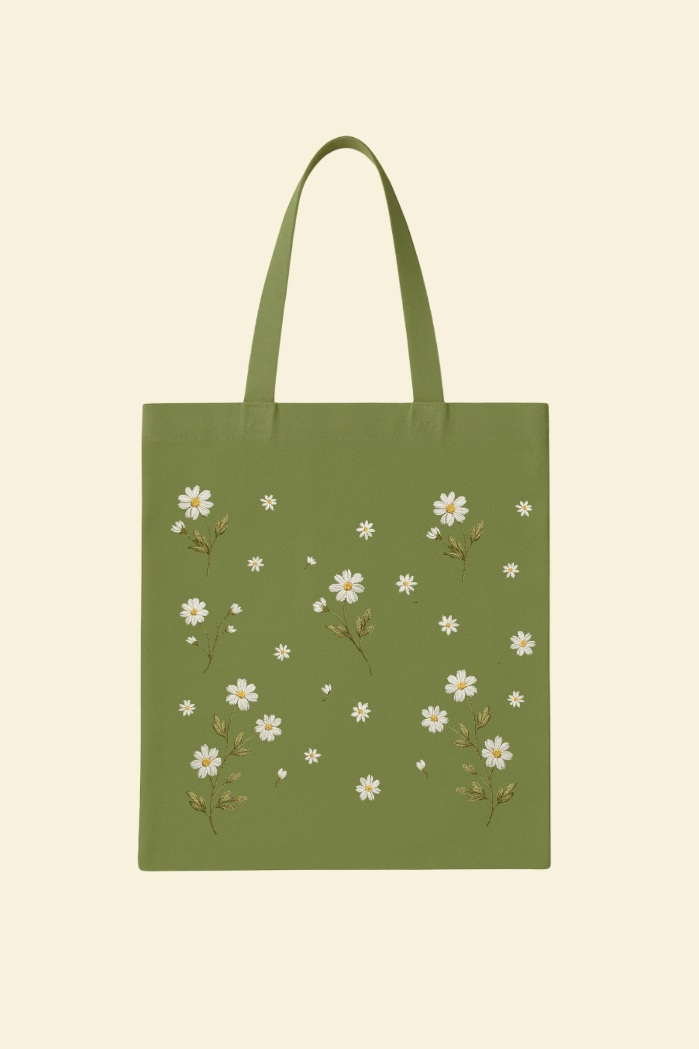 White Flower Canvas Bag