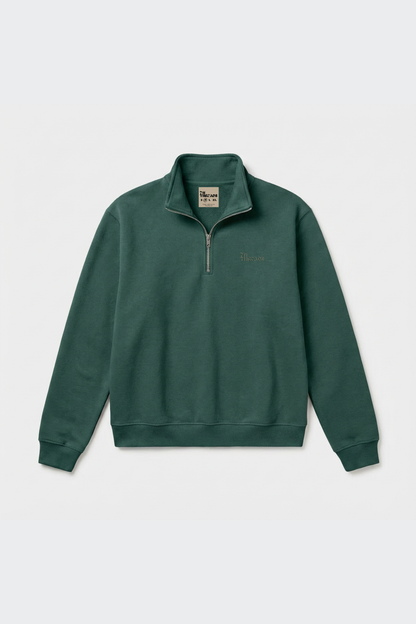 Green Quarter Zip-Up Sweatshirt