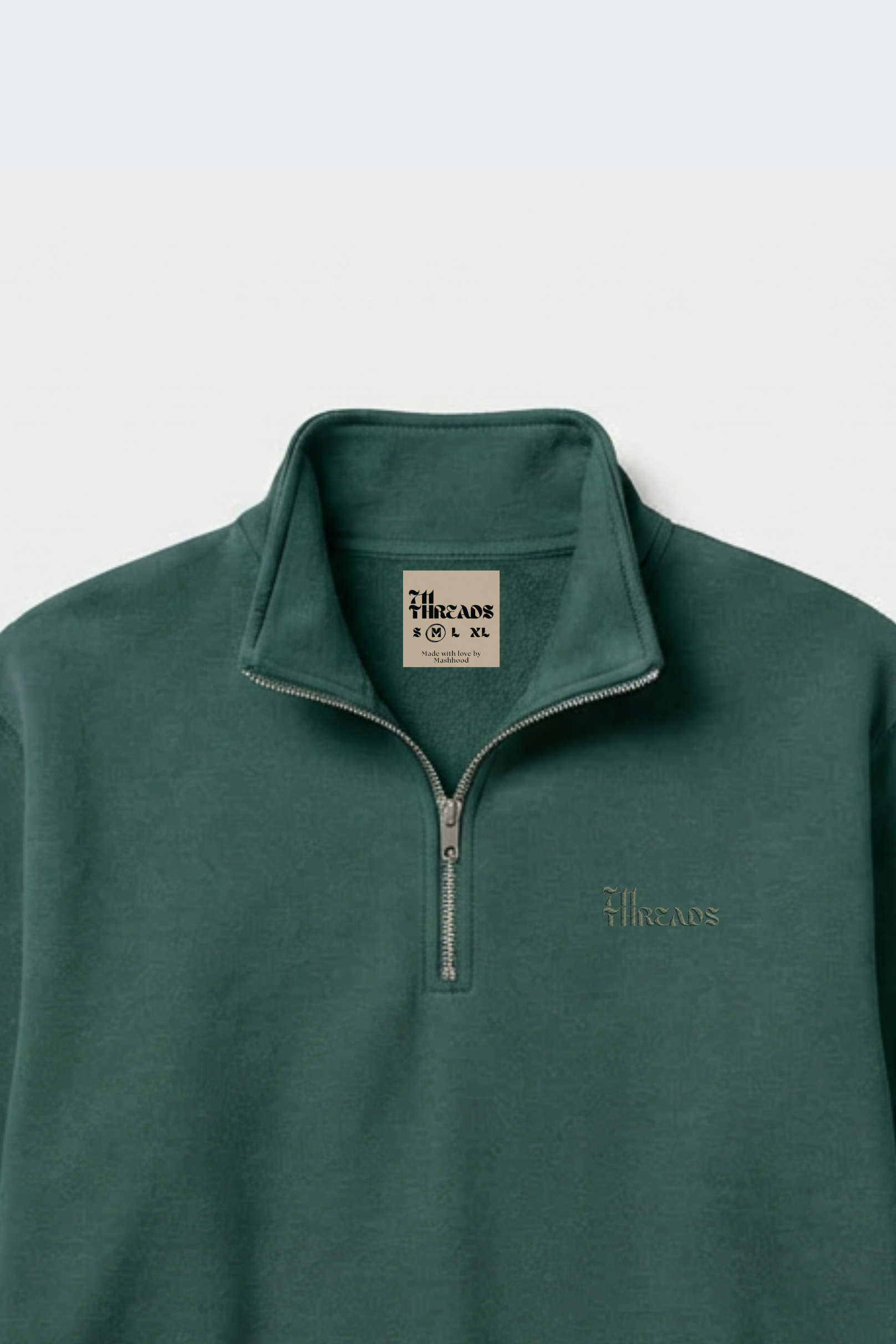 Green Quarter Zip-Up Sweatshirt