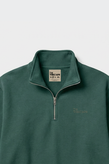 Green Quarter Zip-Up Sweatshirt