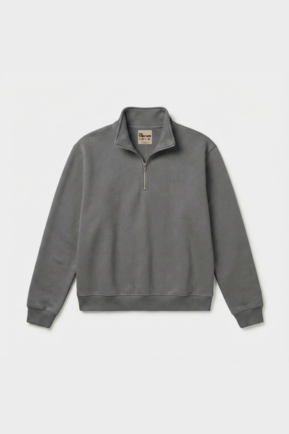 Gray Quarter Zip-Up Sweatshirt