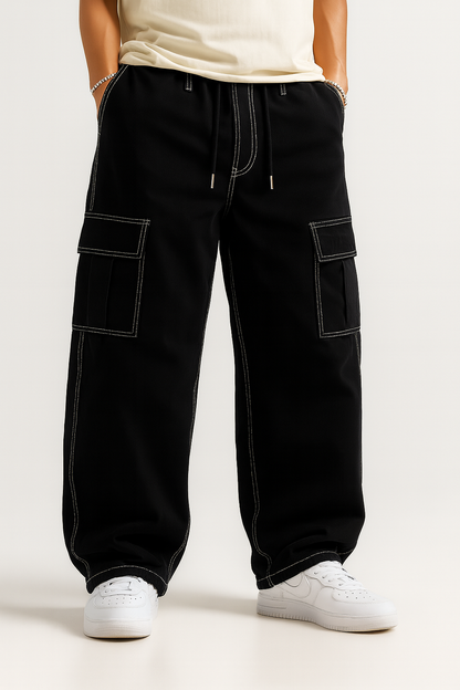 Black White Cargo jeans