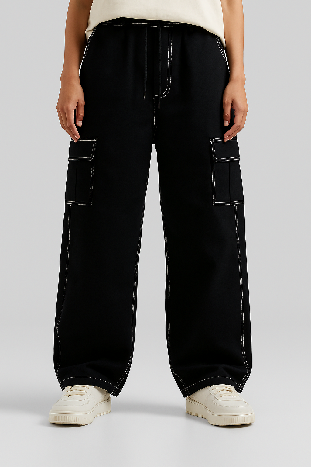Black White Cargo jeans