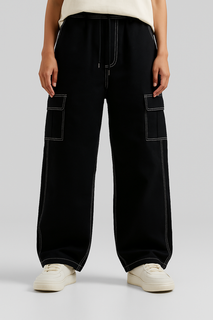 Black White Cargo jeans