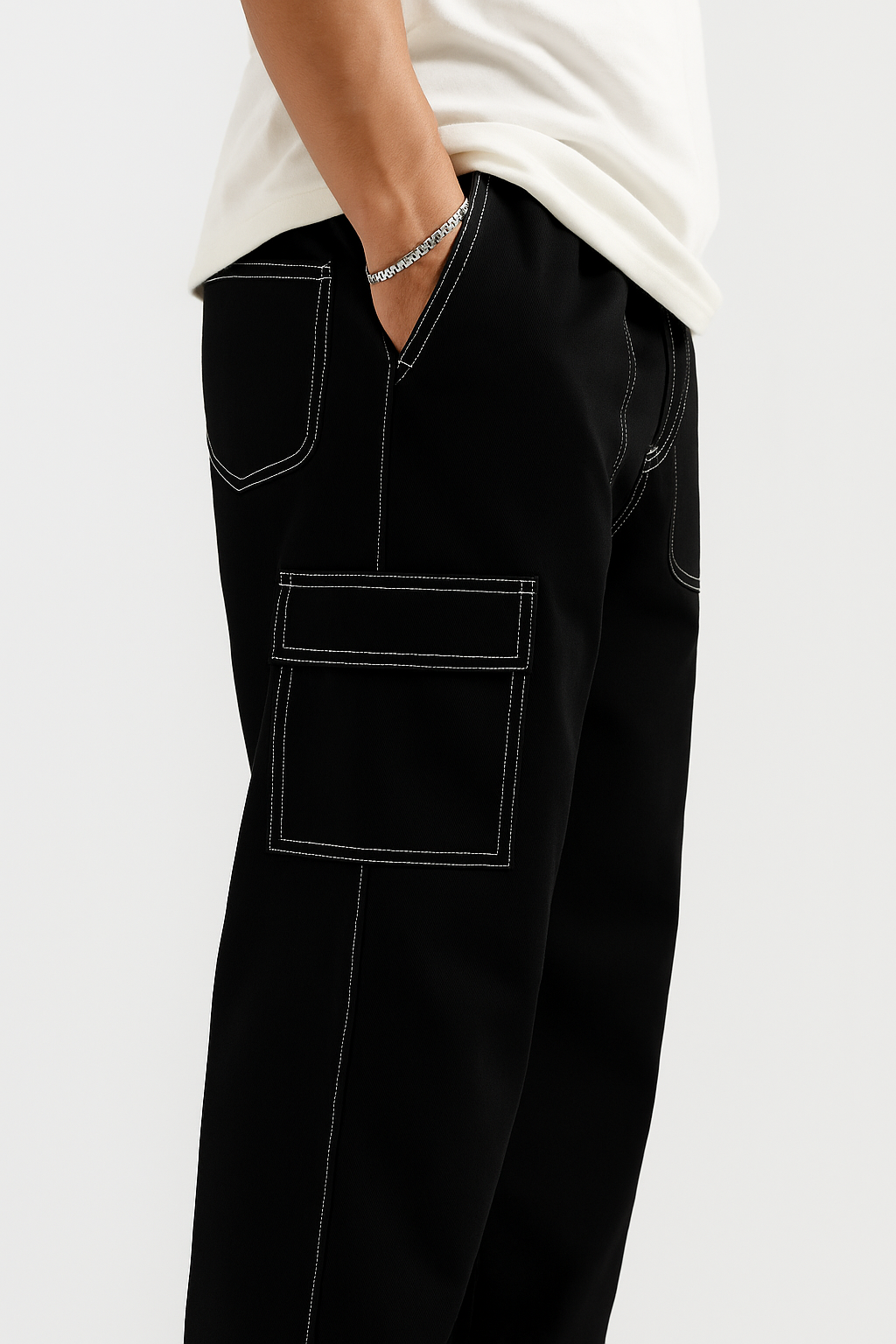 Black White Cargo jeans