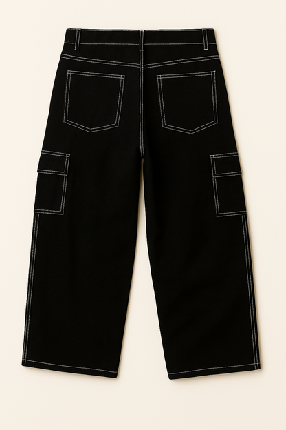 Black White Cargo jeans