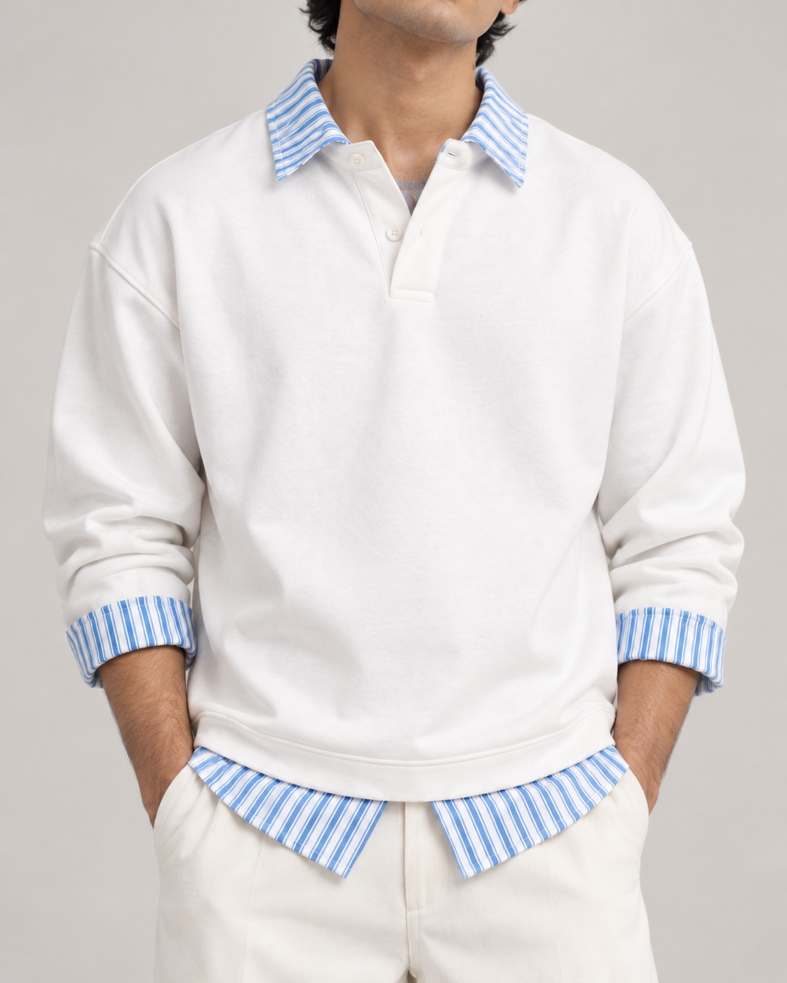 Layered Stripe Sweatshirt
