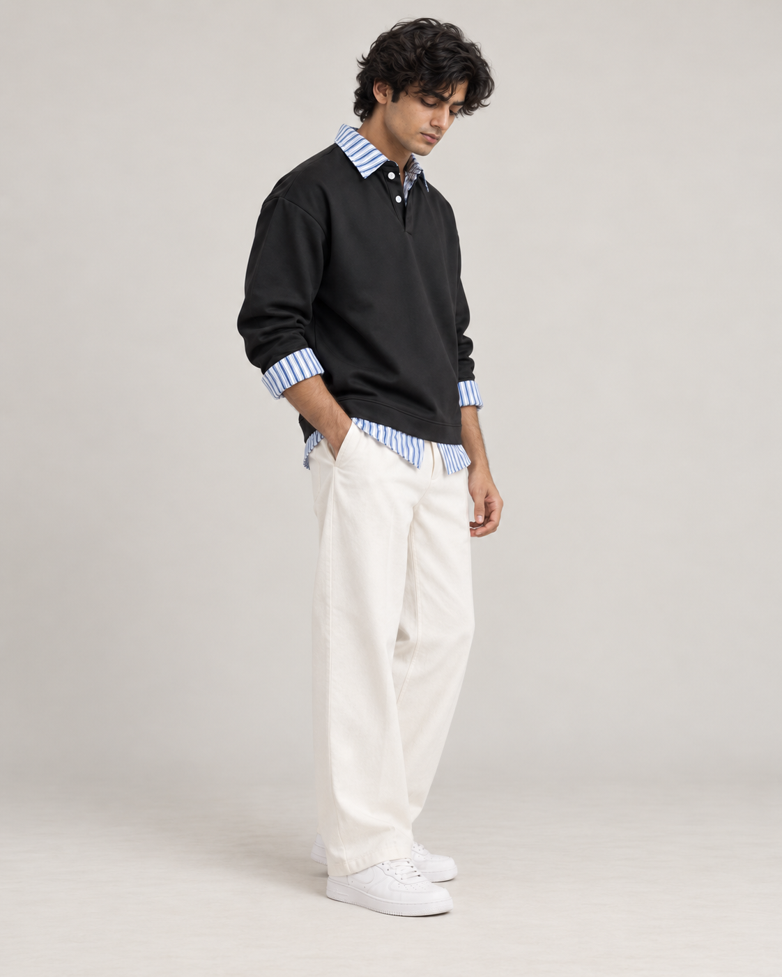 Layered Stripe Sweatshirt