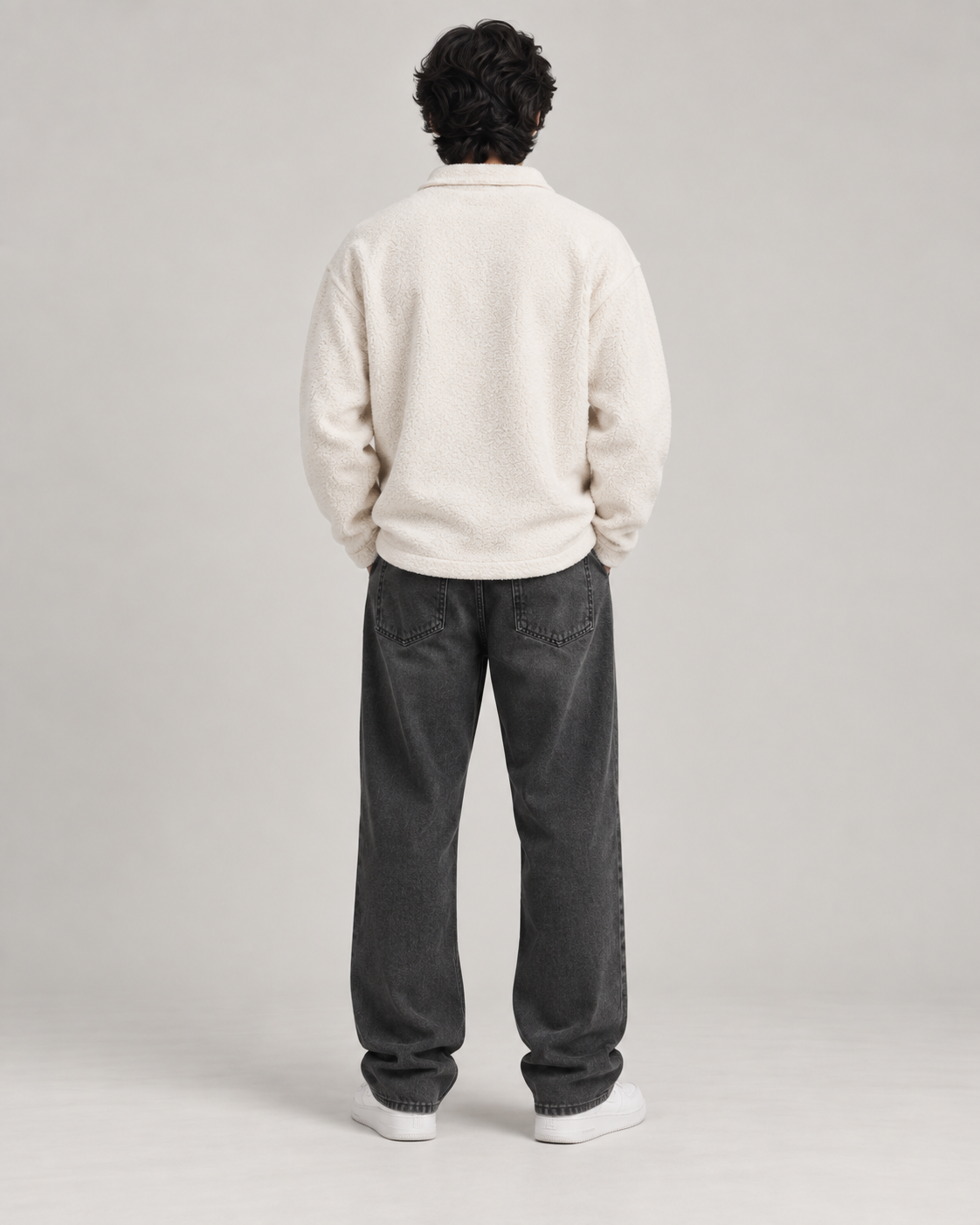 Bouclé Quarter-Zip Fleece Sweatshirt