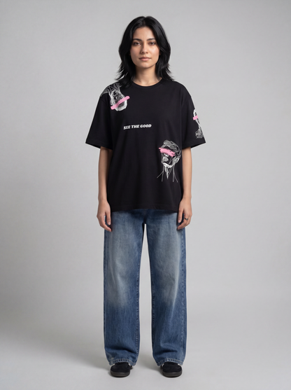 Embroidered See Good T-Shirt