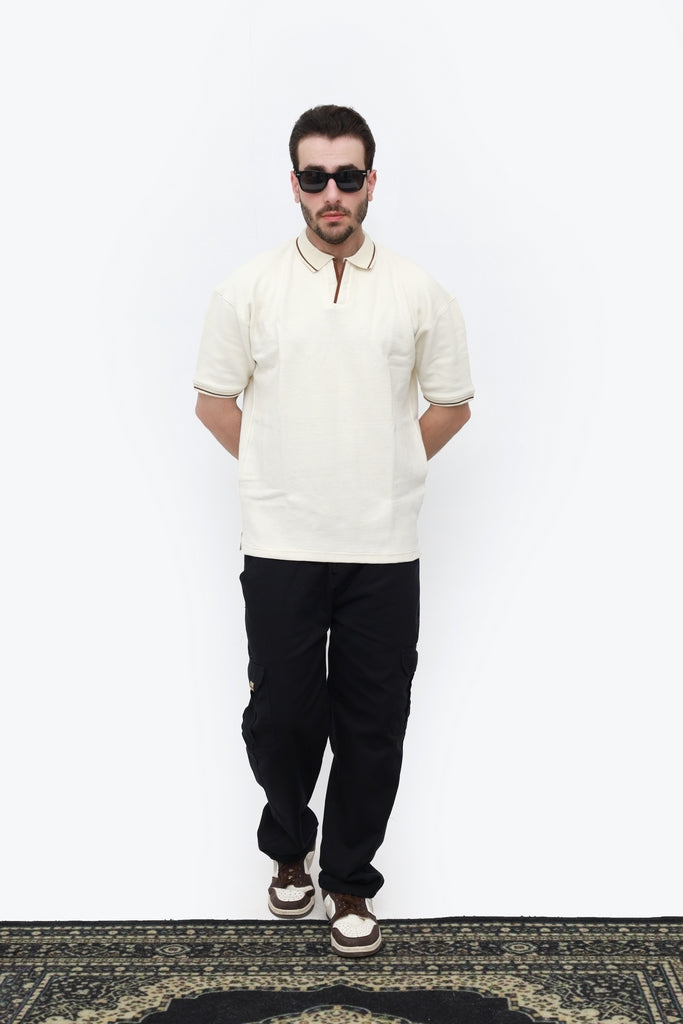 Waffle Knit Oversized Polo