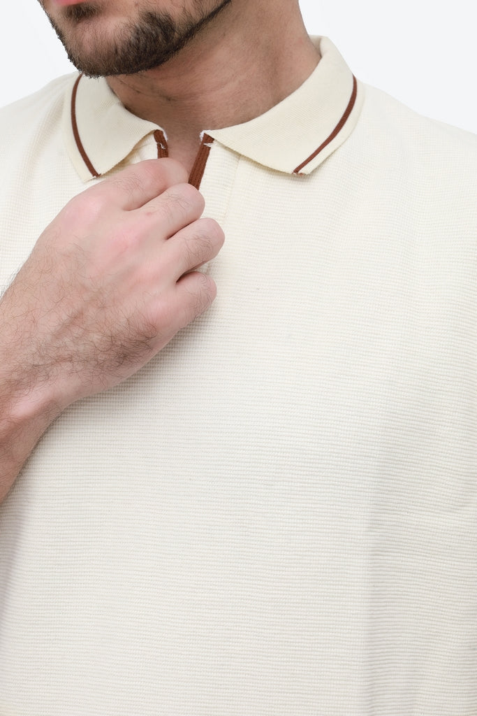 Waffle Knit Oversized Polo