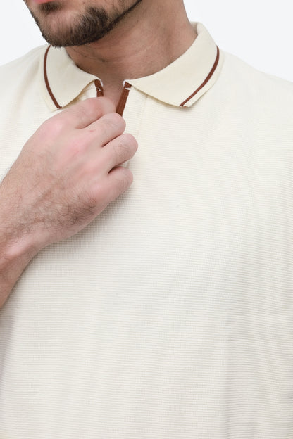 Waffle Knit Oversized Polo