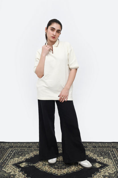 Waffle Knit Oversized Polo