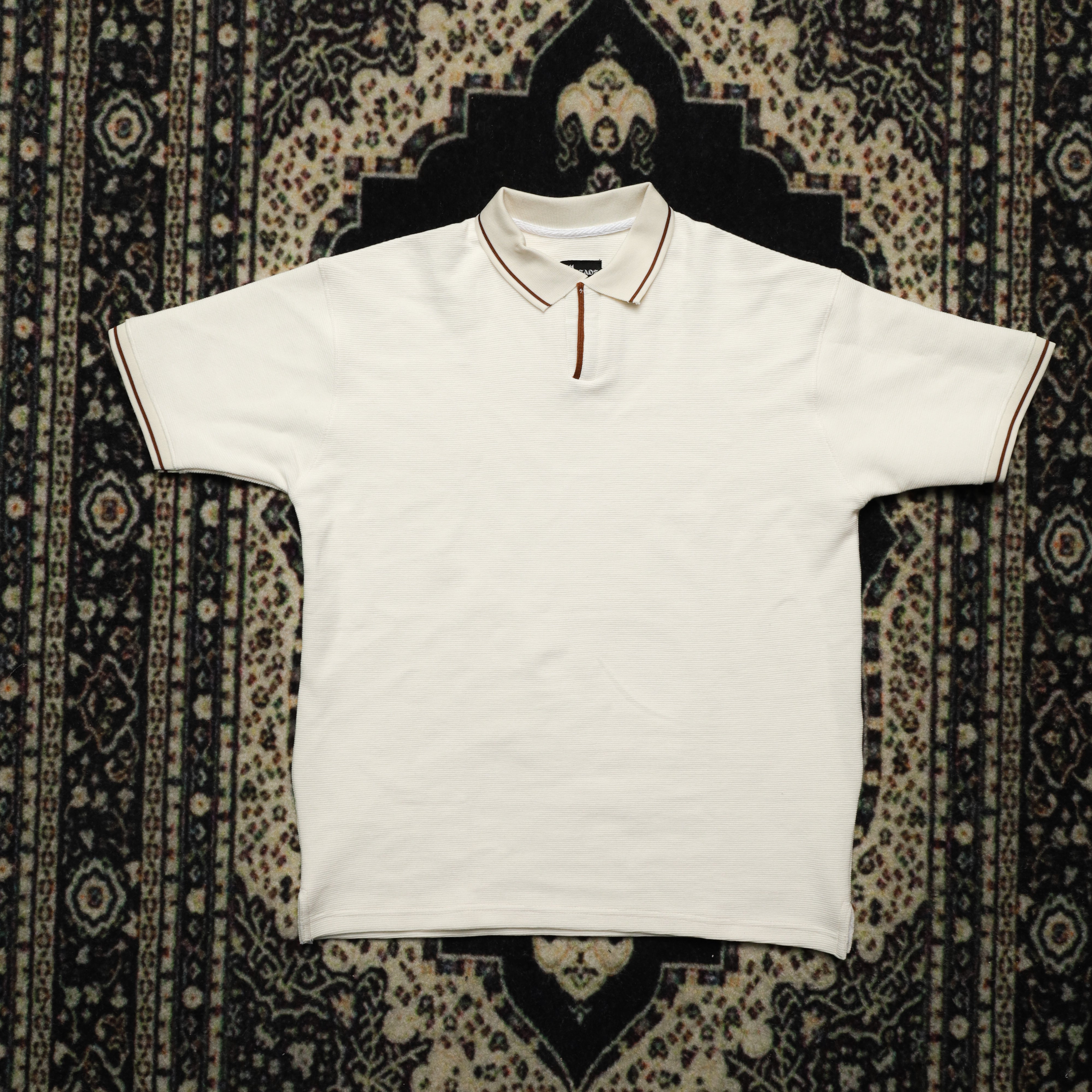 Waffle Knit Oversized Polo