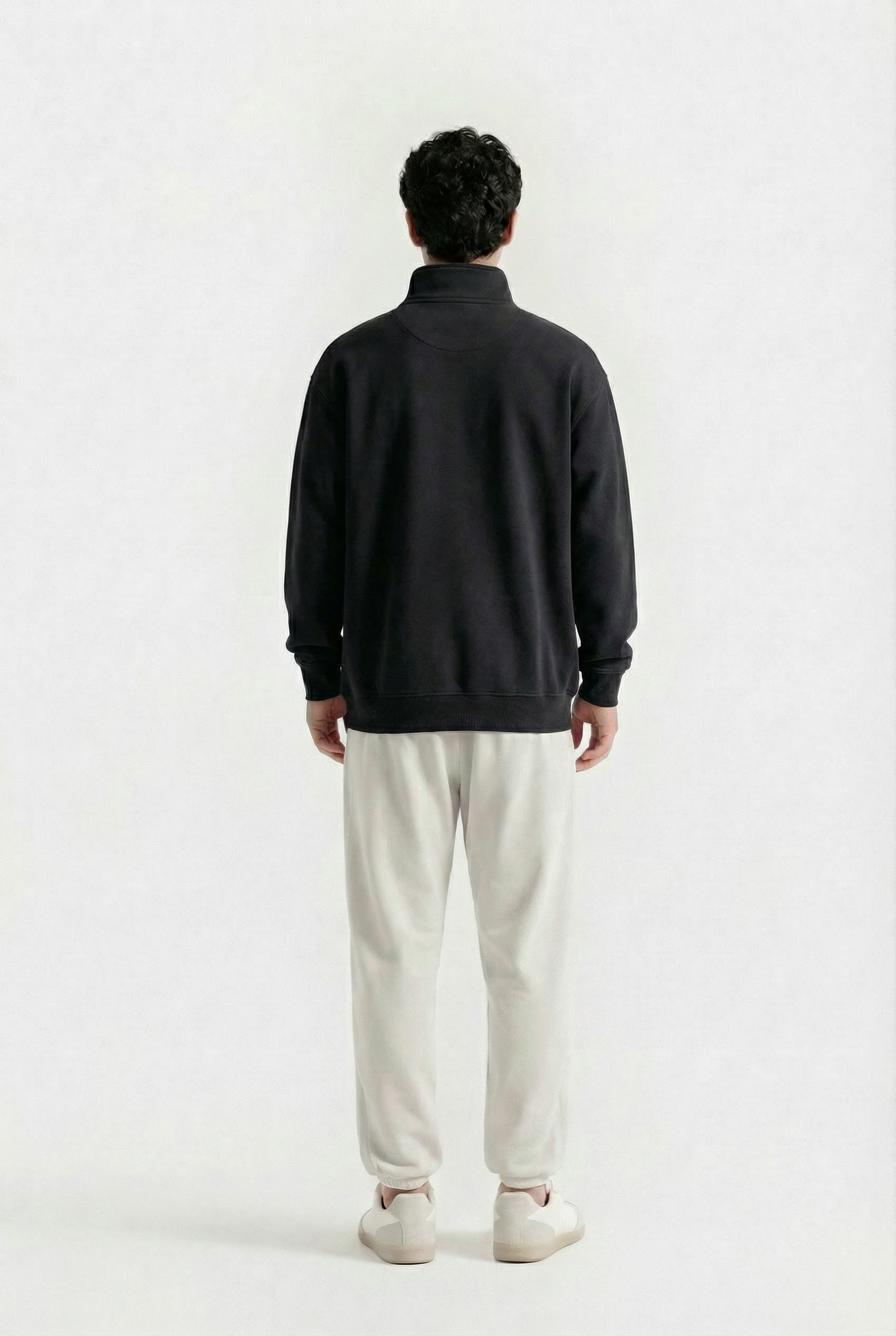 Black Quarter Zip-Up Sweatshirt