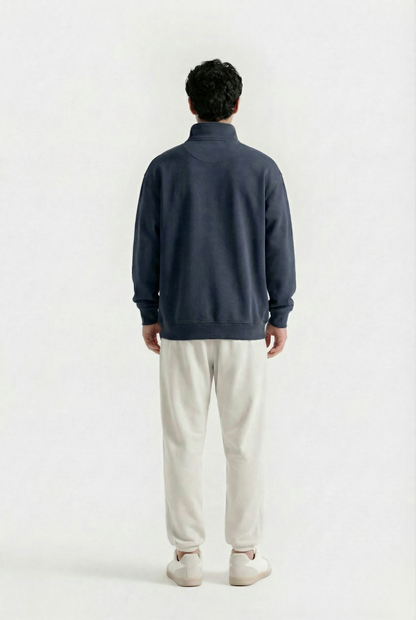 Navy Quarter Zip-Up Sweatshirt