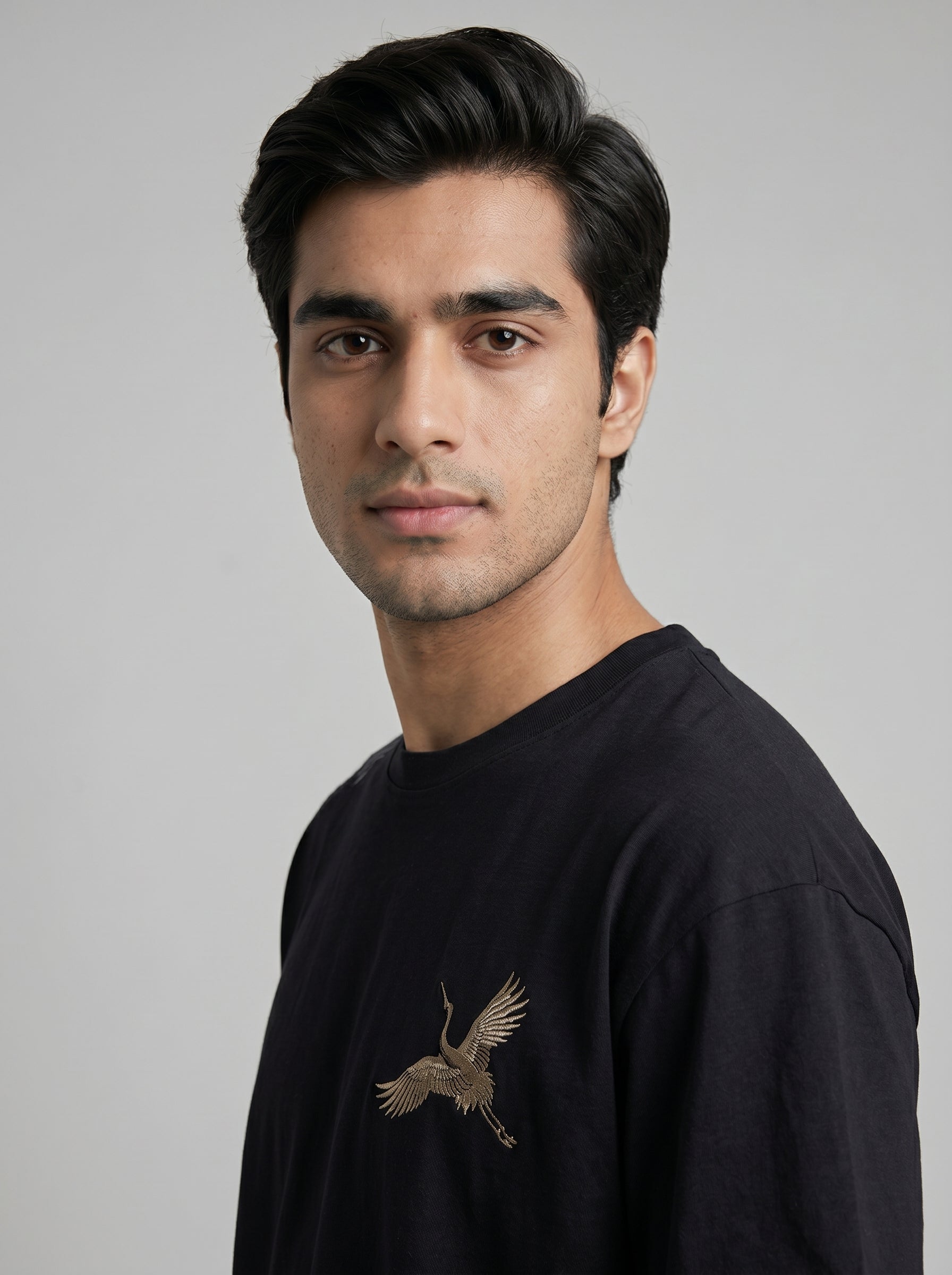 Embroidered Crane T-shirt