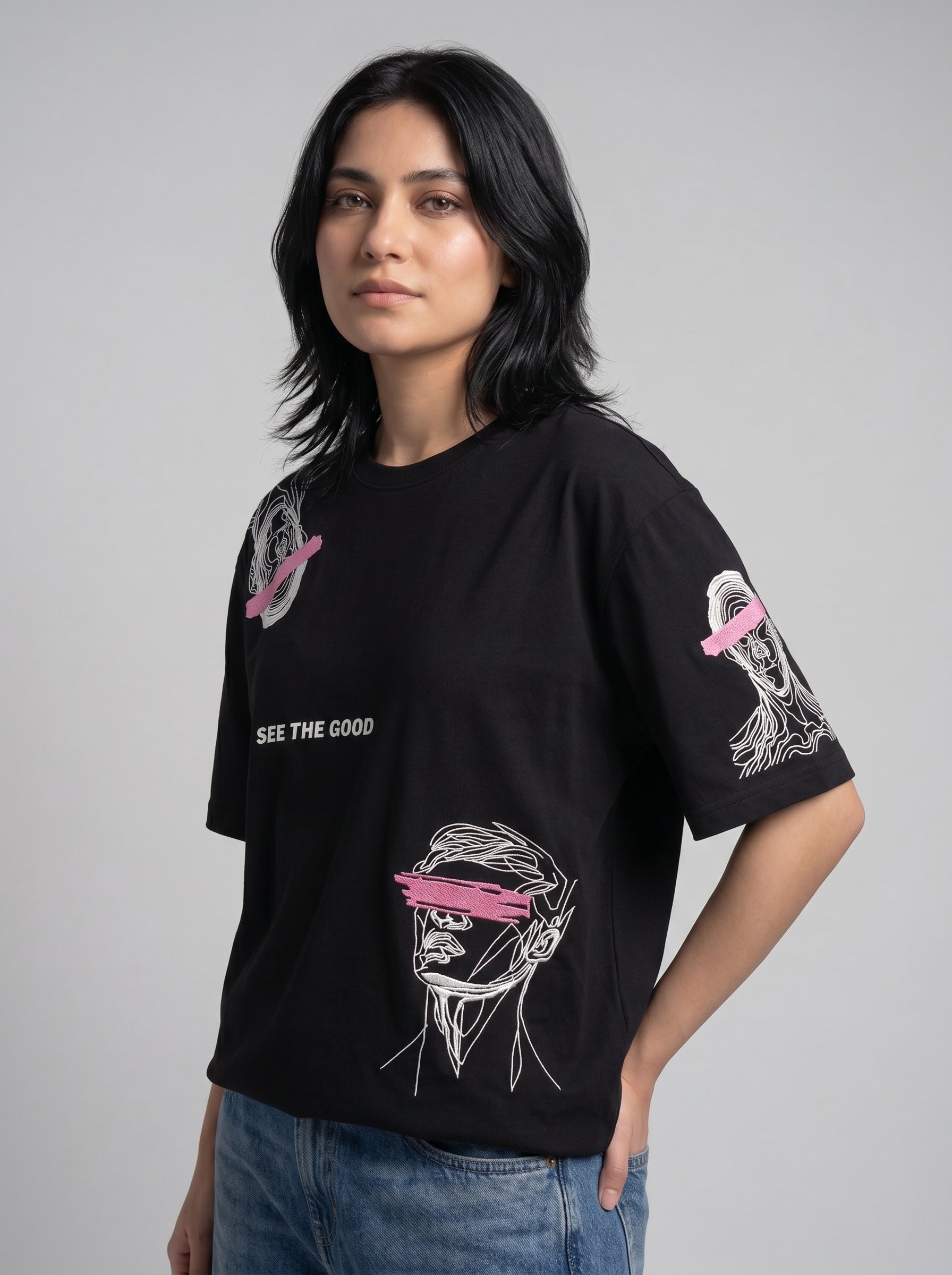 Embroidered See Good T-Shirt
